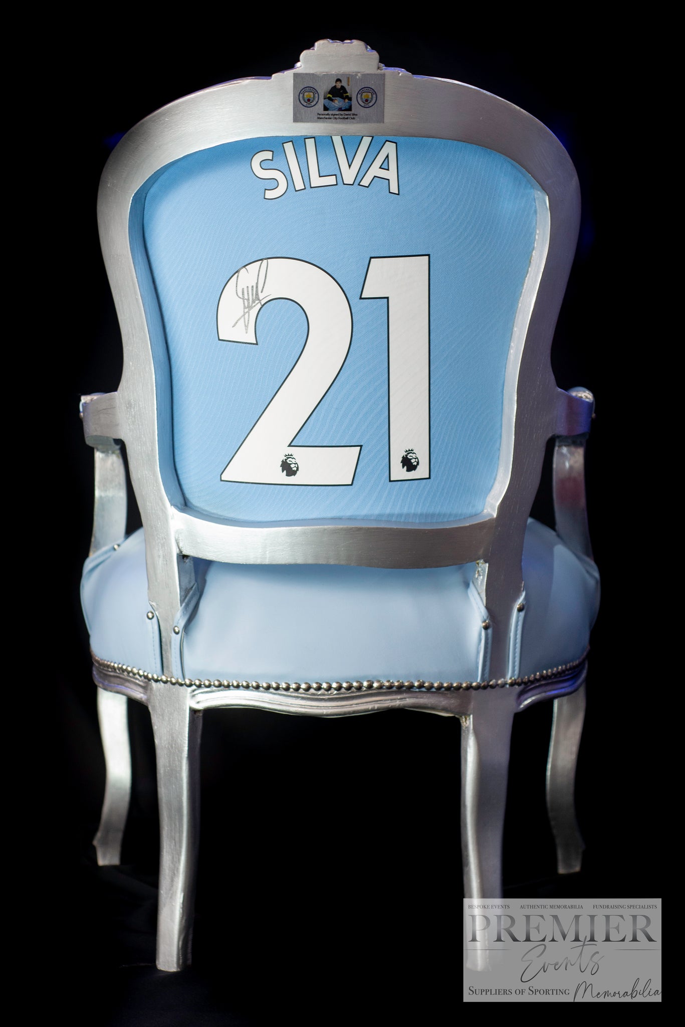 David Silva Signed Shirt Chair