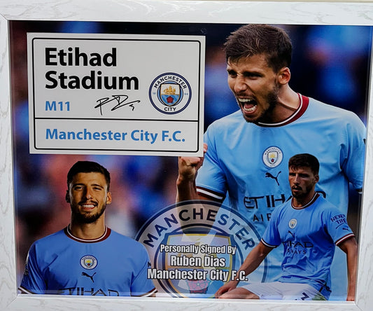 Ruben Dias Manchester City Signed Street Sign